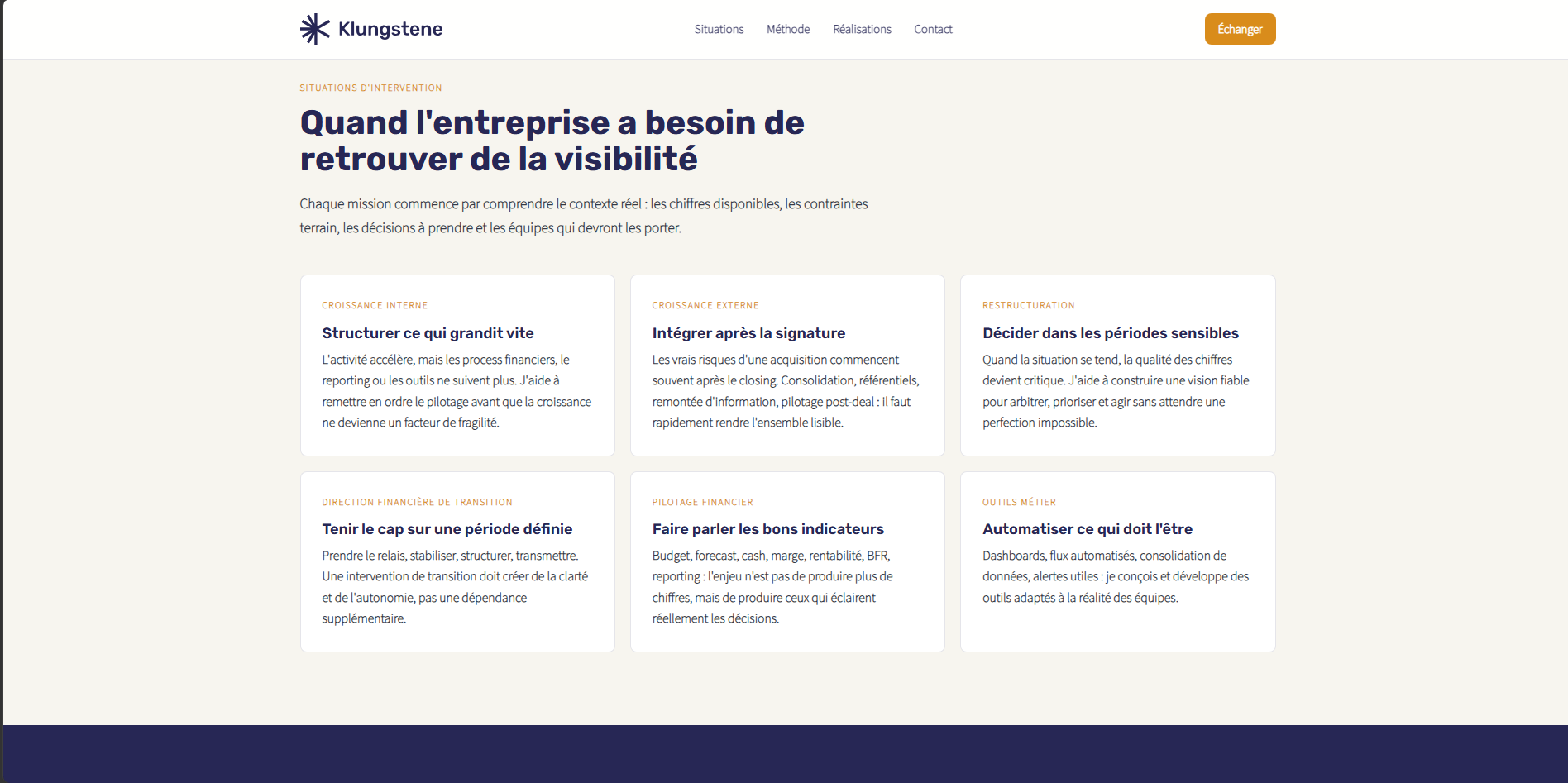 Présentation des situations dans lesquelles Klungstène accompagne les entreprises